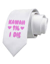 Kawaii Til I Die - Design - Magenta Printed White Necktie by TooLoud