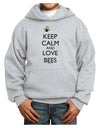 Keep Calm and Love Bees Color Youth Hoodie Pullover Sweatshirt-Youth Hoodie-TooLoud-Ash-XS-Davson Sales