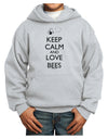 Keep Calm and Love Bees Youth Hoodie Pullover Sweatshirt-Youth Hoodie-TooLoud-Ash-XS-Davson Sales