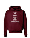 Keep Calm and Open Presents Christmas Dark Hoodie Sweatshirt-Hoodie-TooLoud-Maroon-Small-Davson Sales