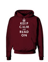 Keep Calm and Read On Dark Hoodie Sweatshirt-Hoodie-TooLoud-Maroon-Small-Davson Sales