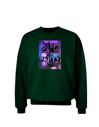 Keep Calm - Party Balloons Adult Dark Sweatshirt-Sweatshirts-TooLoud-Deep-Forest-Green-Small-Davson Sales