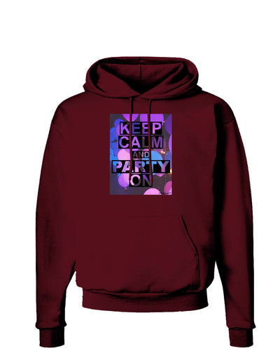 Keep Calm - Party Balloons Dark Hoodie Sweatshirt-Hoodie-TooLoud-Maroon-Small-Davson Sales