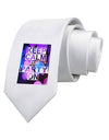 Keep Calm - Party Balloons Printed White Necktie