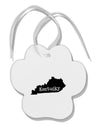 Kentucky - United States Shape Paw Print Shaped Ornament-Ornament-TooLoud-White-Davson Sales