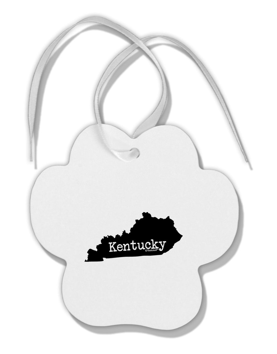 Kentucky - United States Shape Paw Print Shaped Ornament-Ornament-TooLoud-White-Davson Sales