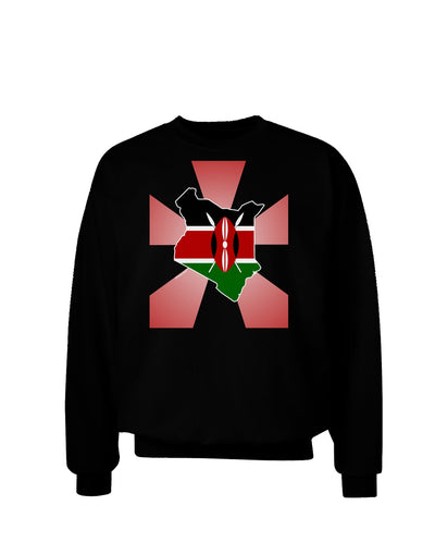 Kenya Flag Design Adult Dark Sweatshirt-Sweatshirts-TooLoud-Black-Small-Davson Sales