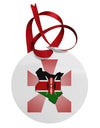 Kenya Flag Design Circular Metal Ornament-Ornament-TooLoud-White-Davson Sales