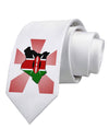 Kenya Flag Design Printed White Necktie