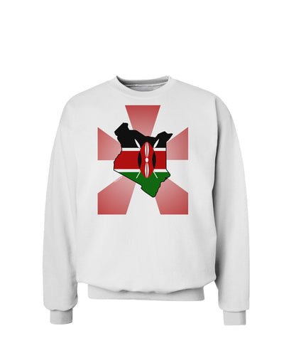 Kenya Flag Design Sweatshirt-Sweatshirts-TooLoud-White-Small-Davson Sales