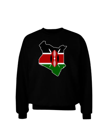Kenya Flag Silhouette Adult Dark Sweatshirt-Sweatshirts-TooLoud-Black-Small-Davson Sales