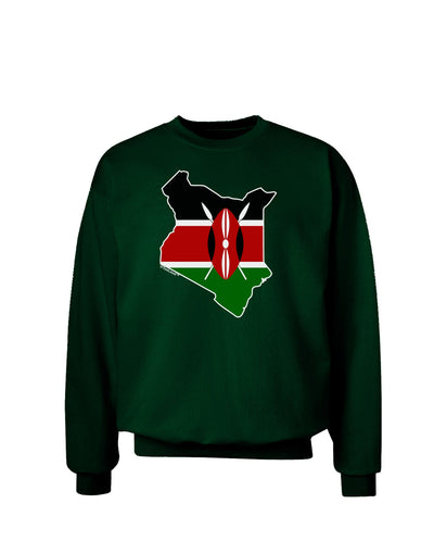 Kenya Flag Silhouette Adult Dark Sweatshirt-Sweatshirts-TooLoud-Deep-Forest-Green-Small-Davson Sales