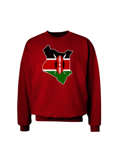 Kenya Flag Silhouette Adult Dark Sweatshirt-Sweatshirts-TooLoud-Deep-Red-Small-Davson Sales