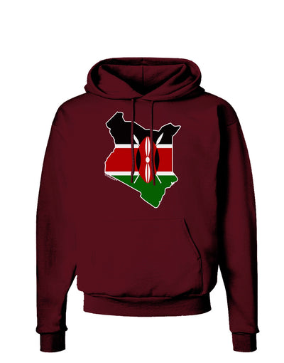 Kenya Flag Silhouette Dark Hoodie Sweatshirt-Hoodie-TooLoud-Maroon-Small-Davson Sales
