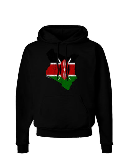 Kenya Flag Silhouette Distressed Dark Hoodie Sweatshirt-Hoodie-TooLoud-Black-Small-Davson Sales