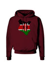 Kenya Flag Silhouette Distressed Dark Hoodie Sweatshirt-Hoodie-TooLoud-Maroon-Small-Davson Sales