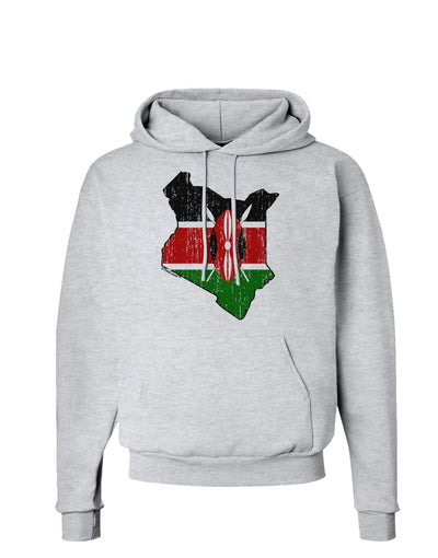 Kenya Flag Silhouette Distressed Hoodie Sweatshirt-Hoodie-TooLoud-AshGray-Small-Davson Sales