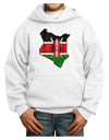 Kenya Flag Silhouette Distressed Youth Hoodie Pullover Sweatshirt-Youth Hoodie-TooLoud-White-XS-Davson Sales