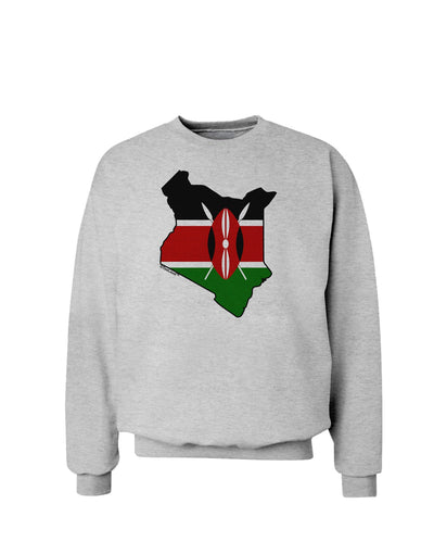 Kenya Flag Silhouette Sweatshirt-Sweatshirts-TooLoud-AshGray-Small-Davson Sales