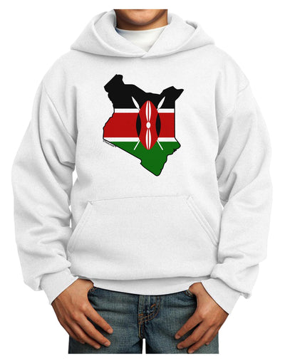 Kenya Flag Silhouette Youth Hoodie Pullover Sweatshirt-Youth Hoodie-TooLoud-White-XS-Davson Sales