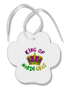 King Of Mardi Gras Paw Print Shaped Ornament-Ornament-TooLoud-White-Davson Sales