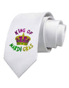 King Of Mardi Gras Printed White Necktie