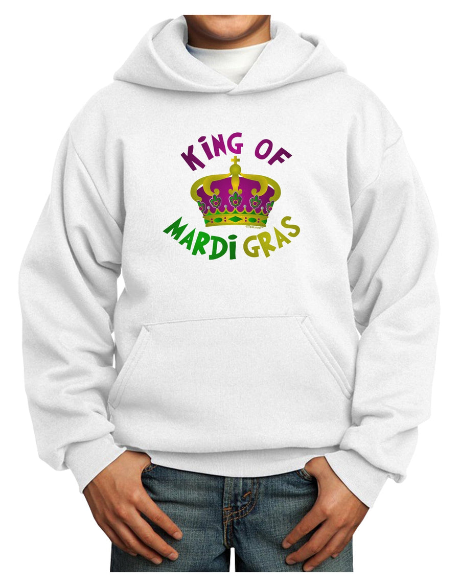 King Of Mardi Gras Youth Hoodie Pullover Sweatshirt-Youth Hoodie-TooLoud-White-XS-Davson Sales