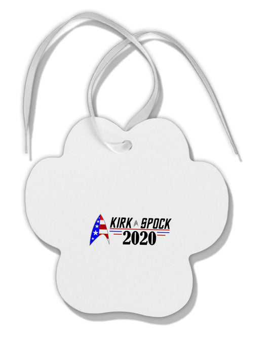 Kirk Spock 2020 Funny Paw Print Shaped Ornament by TooLoud-Ornament-TooLoud-White-Davson Sales