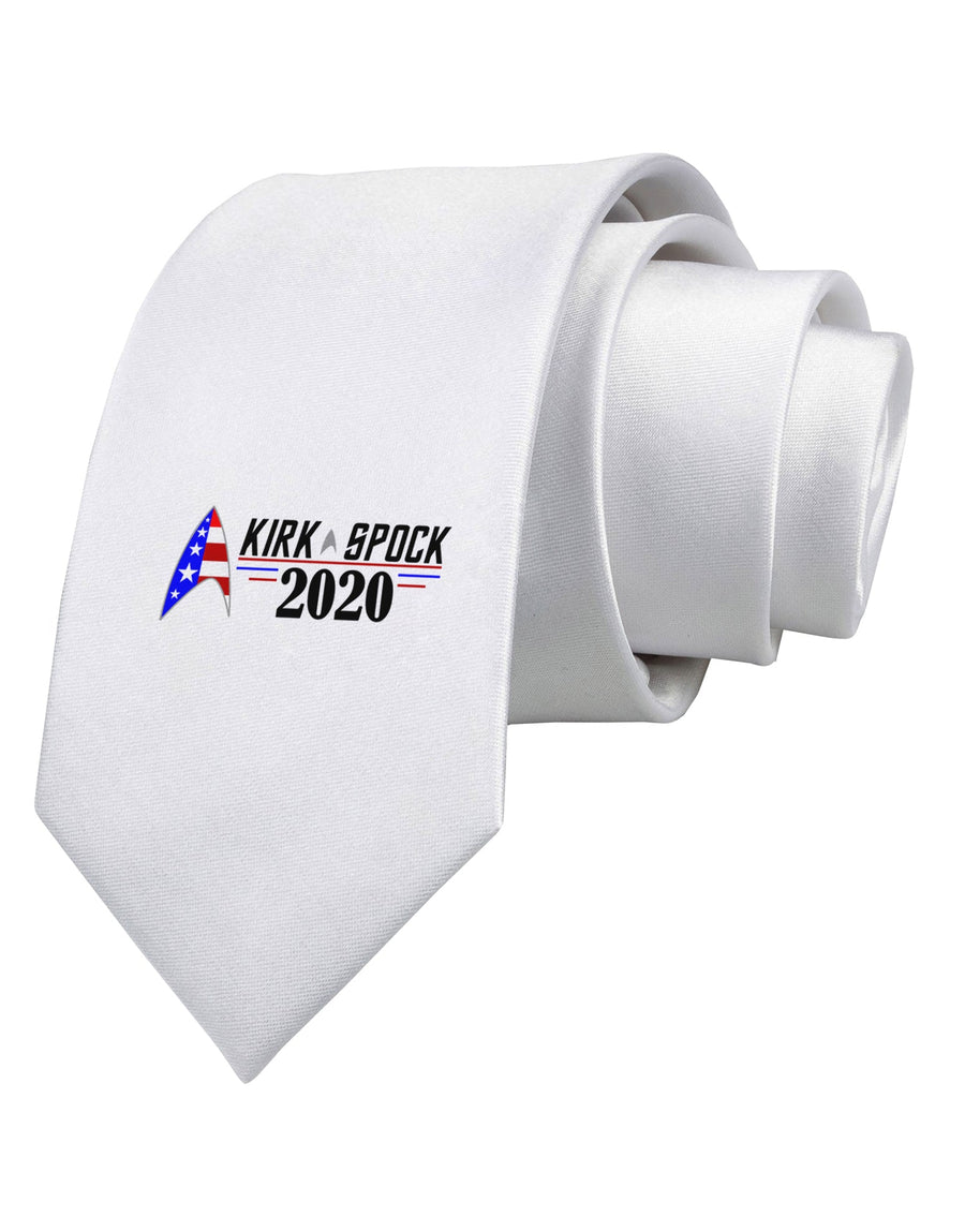 Kirk Spock 2020 Funny Printed White Necktie by TooLoud