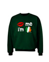 Kiss and Irish Flag Shamrock - Kiss Me I'm Irish Adult Dark Sweatshirt by TooLoud-Sweatshirts-TooLoud-Deep-Forest-Green-Small-Davson Sales