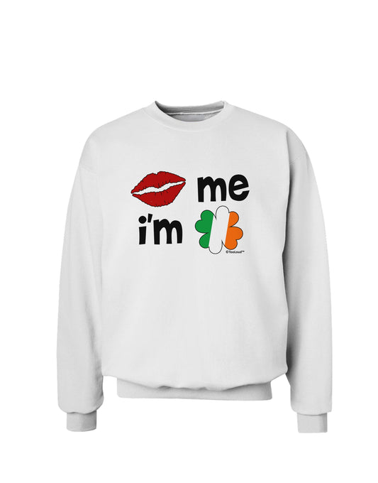 Kiss and Irish Flag Shamrock - Kiss Me I'm Irish Sweatshirt by TooLoud-Sweatshirts-TooLoud-White-Small-Davson Sales
