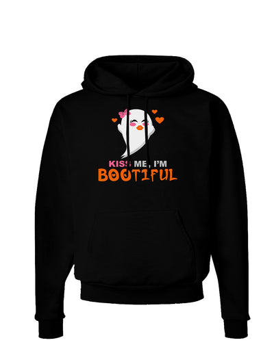 Kiss Me BOOtiful Ghost Orange Dark Hoodie Sweatshirt-Hoodie-TooLoud-Black-Small-Davson Sales