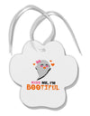 Kiss Me BOOtiful Ghost Orange Paw Print Shaped Ornament-Ornament-TooLoud-White-Davson Sales