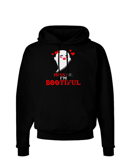 Kiss Me BOOtiful Ghost Red Dark Hoodie Sweatshirt-Hoodie-TooLoud-Black-Small-Davson Sales