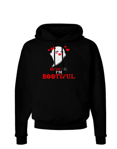 Kiss Me BOOtiful Ghost Red Dark Hoodie Sweatshirt-Hoodie-TooLoud-Black-Small-Davson Sales