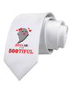 Kiss Me BOOtiful Ghost Red Printed White Necktie