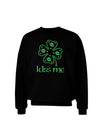 Kiss Me Clover Adult Dark Sweatshirt-Sweatshirts-TooLoud-Black-Small-Davson Sales