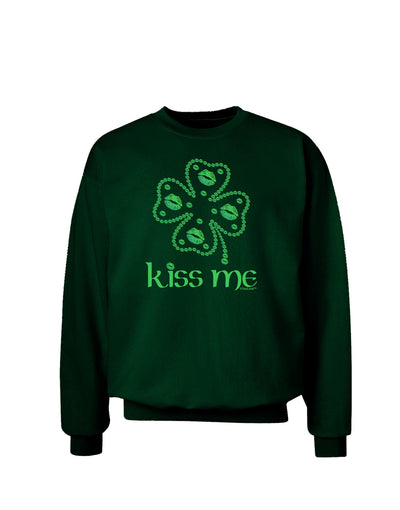 Kiss Me Clover Adult Dark Sweatshirt-Sweatshirts-TooLoud-Deep-Forest-Green-Small-Davson Sales