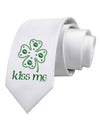 Kiss Me Clover Printed White Necktie