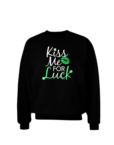 Kiss Me For Luck Adult Dark Sweatshirt-Sweatshirts-TooLoud-Black-Small-Davson Sales