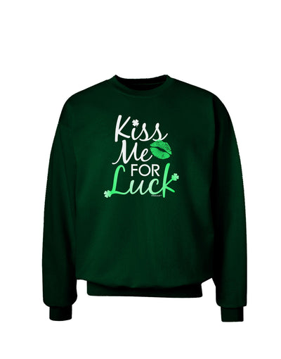 Kiss Me For Luck Adult Dark Sweatshirt-Sweatshirts-TooLoud-Deep-Forest-Green-Small-Davson Sales