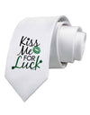 Kiss Me For Luck Printed White Necktie