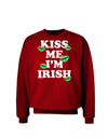 Kiss Me I'm Irish - Green Kisses Adult Dark Sweatshirt by TooLoud-Sweatshirts-TooLoud-Deep-Red-Small-Davson Sales