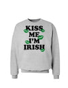 Kiss Me I'm Irish - Green Kisses Sweatshirt by TooLoud-Sweatshirts-TooLoud-AshGray-Small-Davson Sales