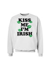 Kiss Me I'm Irish - Green Kisses Sweatshirt by TooLoud-Sweatshirts-TooLoud-White-Small-Davson Sales