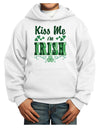 Kiss Me I'm Irish St Patricks Day Youth Hoodie Pullover Sweatshirt-Youth Hoodie-TooLoud-White-XS-Davson Sales
