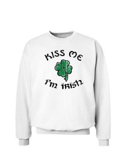 Kiss Me Im Irish St. Patrick's Day Sweatshirt-Sweatshirts-TooLoud-Kiss-Me-Im-Irish White-Small-Davson Sales