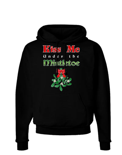 Kiss Me Under the Mistletoe Christmas Dark Hoodie Sweatshirt-Hoodie-TooLoud-Black-Small-Davson Sales