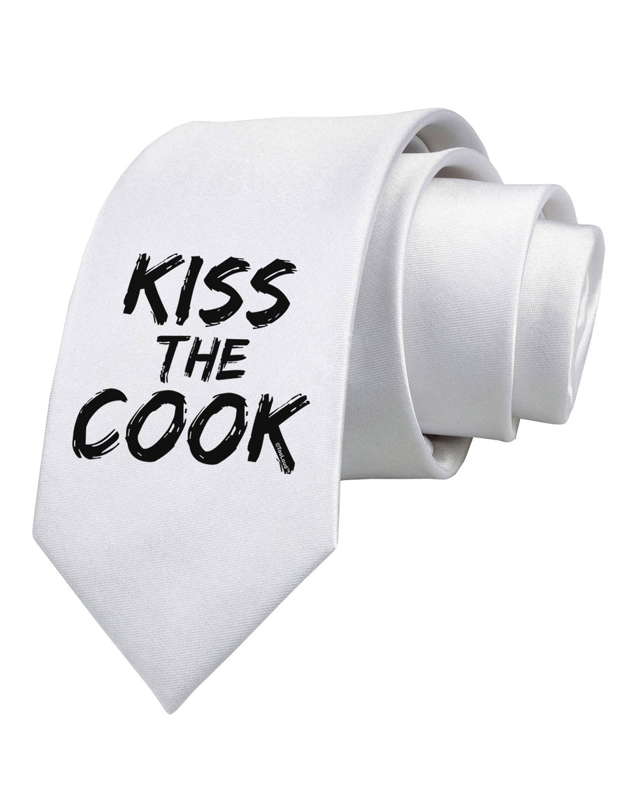 Kiss the Cook Grill Master 2 - Text Printed White Necktie