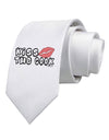 Kiss the Cook With Lips Printed White Necktie by TooLoud